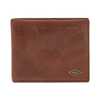 Fossil  Brown Jefferson Vikings Ryan RFID Flip ID Bifold