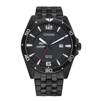 Men's  Emory Eagles Quartz Black-Tone Stainless Steel Watch