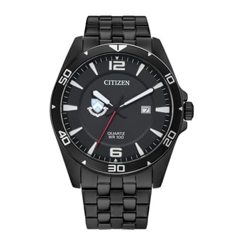 Men's  Columbia University Quartz Black-Tone Stainless Steel Watch