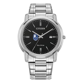 Men's Citizen Watch  Silver SUNY Geneseo Knights Eco-Drive Black Dial Stainless Steel Watch
