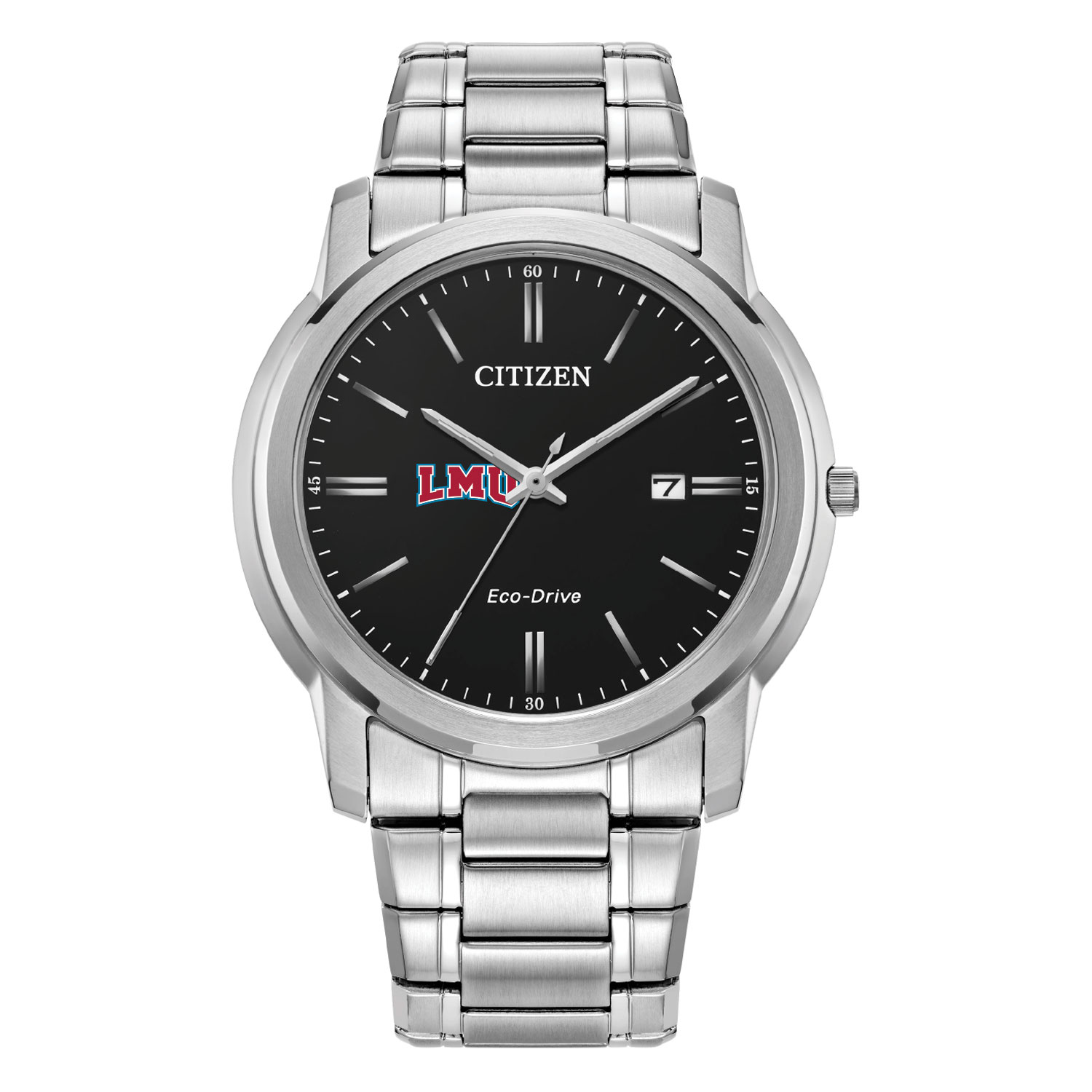 Men's Citizen Watch  Silver Loyola Marymount Lions Eco-Drive Black Dial Stainless Steel Watch
