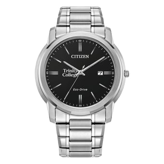 Men's Citizen Watch  Silver Trinity Bantams Eco-Drive Black Dial Stainless Steel Watch