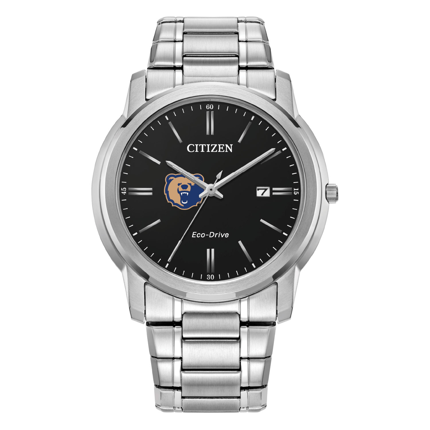 Men's Citizen Watch  Silver Morgan State Bears Eco-Drive Black Dial Stainless Steel Watch