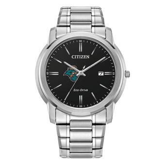 Men's Citizen Watch  Silver Coastal Carolina Chanticleers Eco-Drive Black Dial Stainless Steel Watch