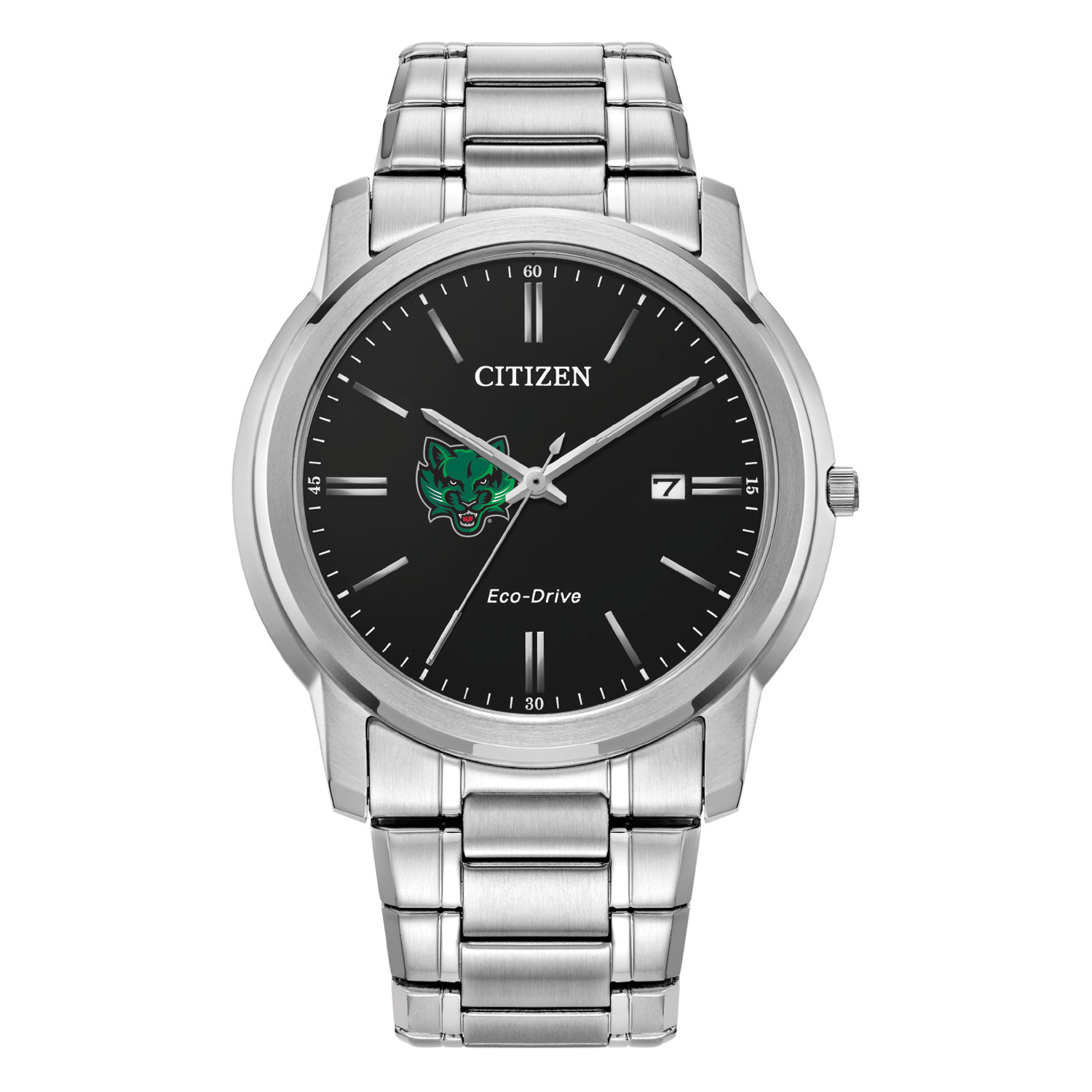 Men's Citizen Watch  Silver Binghamton Bearcats Eco-Drive Black Dial Stainless Steel Watch