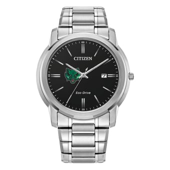 Men's Citizen Watch  Silver Binghamton Bearcats Eco-Drive Black Dial Stainless Steel Watch
