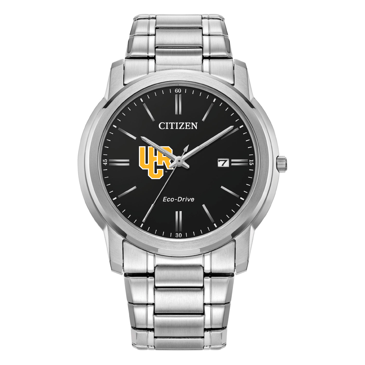 Men's Citizen Watch  Silver UC Riverside Highlanders Eco-Drive Black Dial Stainless Steel Watch