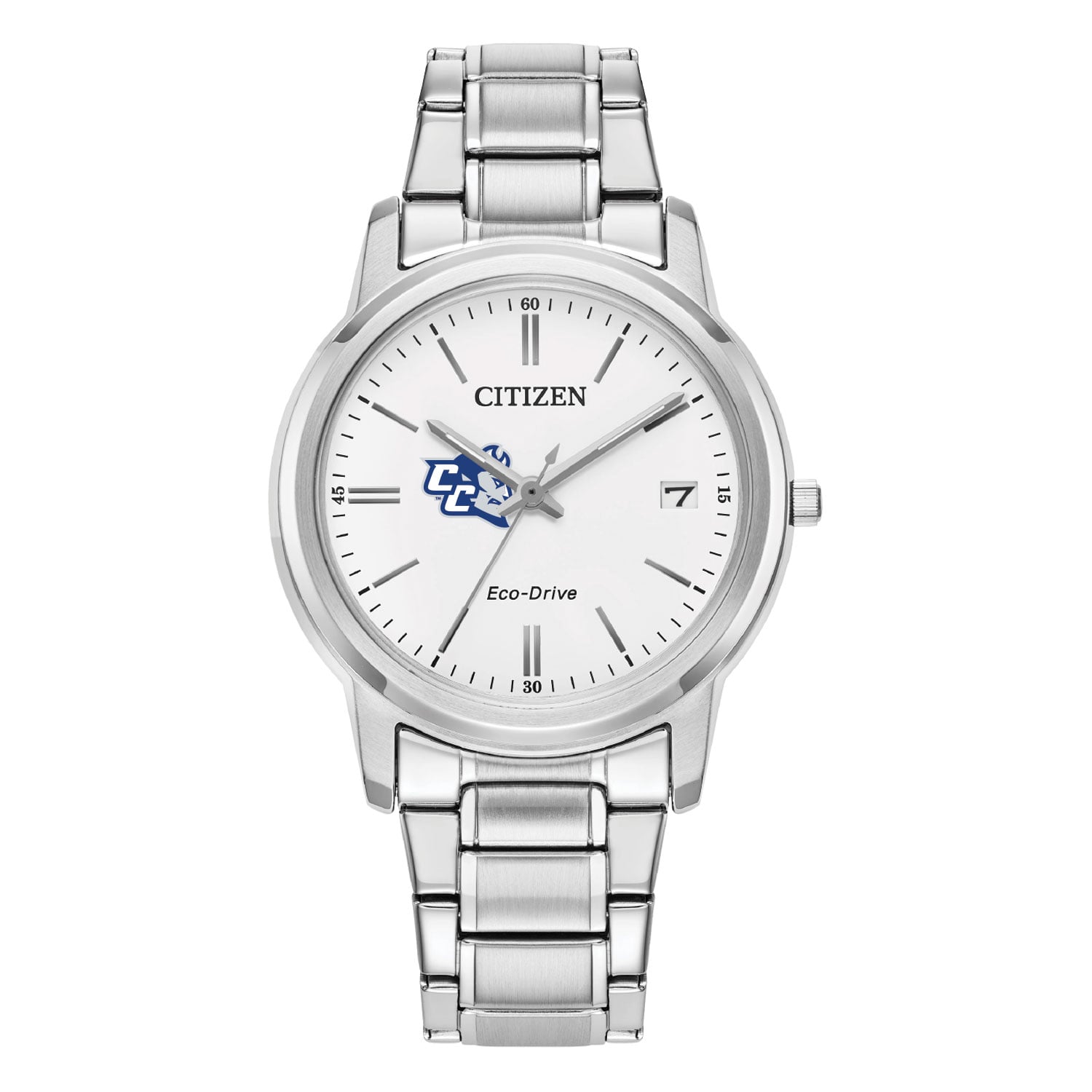 Women's Citizen Watch  Silver Central Connecticut State Blue Devils Eco-Drive White Dial Stainless Steel Watch