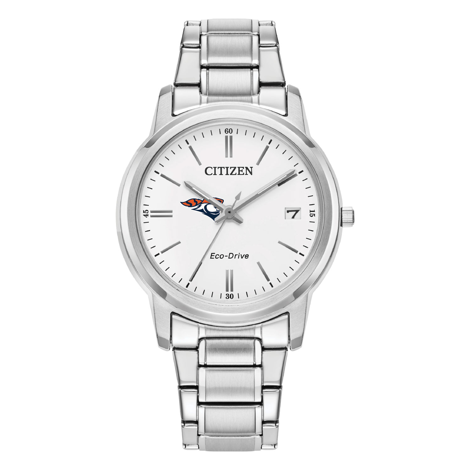 Women's Citizen Watch  Silver Carroll University Pioneers Eco-Drive White Dial Stainless Steel Watch