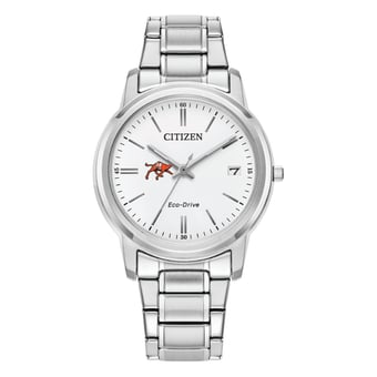 Women's Citizen Watch  Silver Campbell Fighting Camels Eco-Drive White Dial Stainless Steel Watch