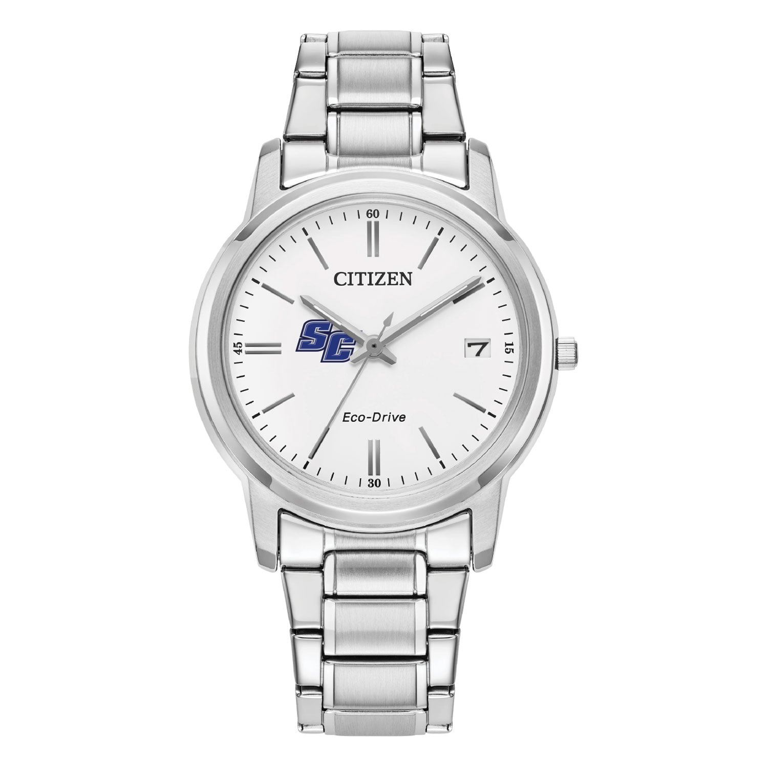 Women's Citizen Watch Silver Southern Connecticut State Owls Eco-Drive White Dial Stainless Steel Watch