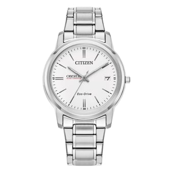 Women's Citizen Watch  Silver Oberlin Yeomen Eco-Drive White Dial Stainless Steel Watch