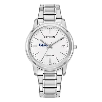 Women's Citizen Watch  Silver Pace University Setters Eco-Drive White Dial Stainless Steel Watch