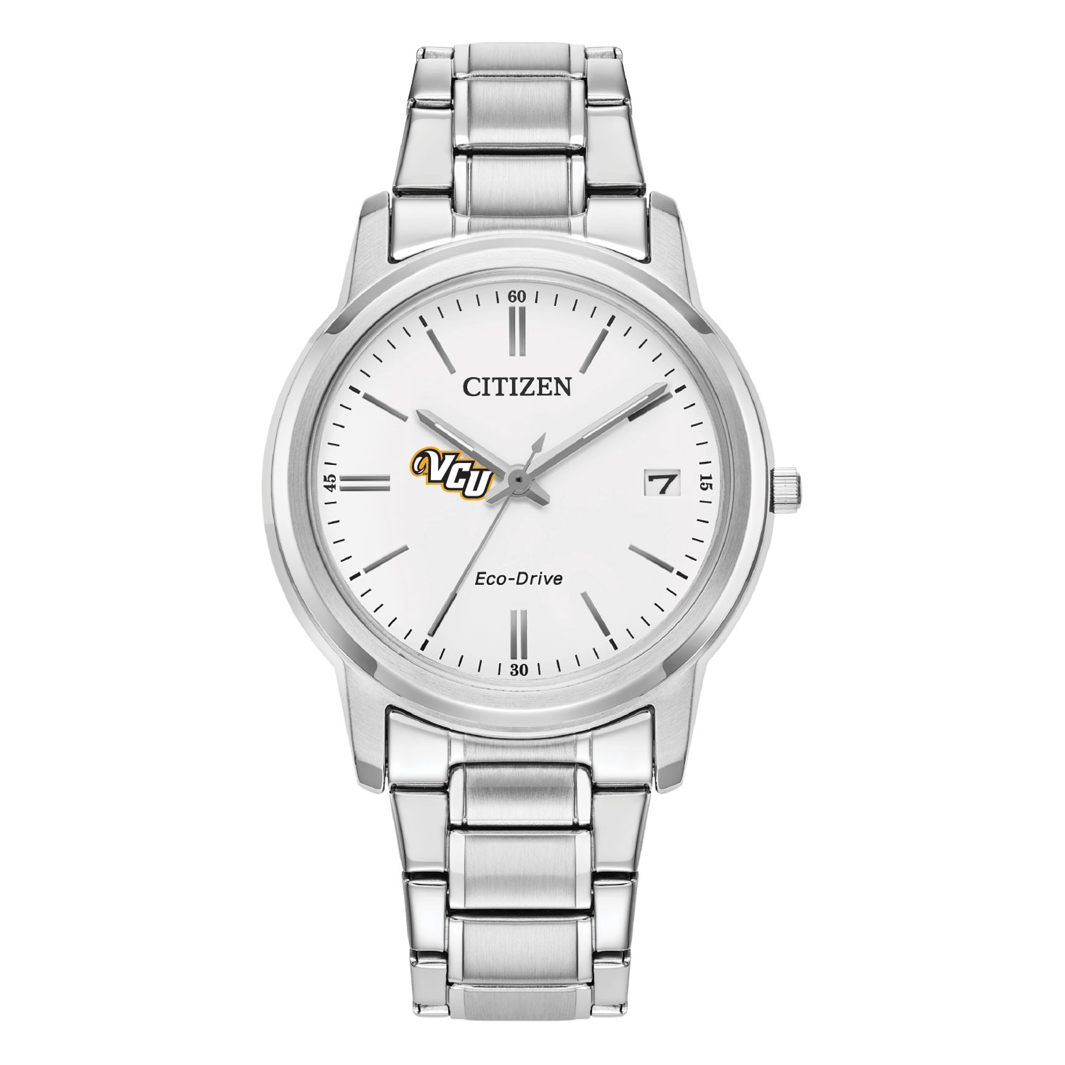 Women's Citizen Watch  Silver VCU Rams Eco-Drive White Dial Stainless Steel Watch