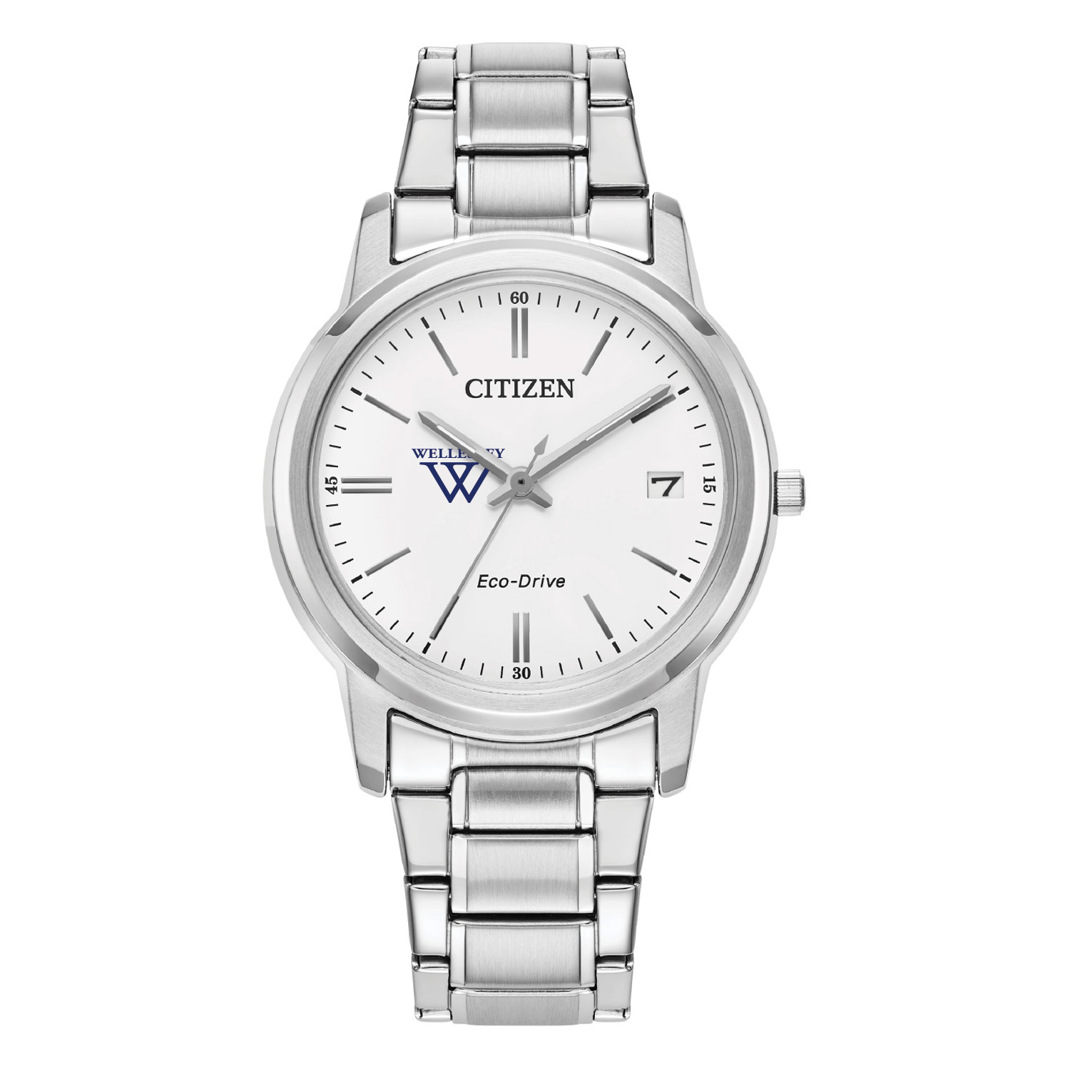 Women's Citizen Watch  Silver Wellesley Blue Eco-Drive White Dial Stainless Steel Watch