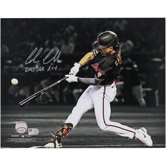 Corbin Carroll Arizona Diamondbacks Autographed 2023 National League Rookie of the Year 11" x 14" Hitting Spotlight Photograph with "2023 NL ROY" Inscription