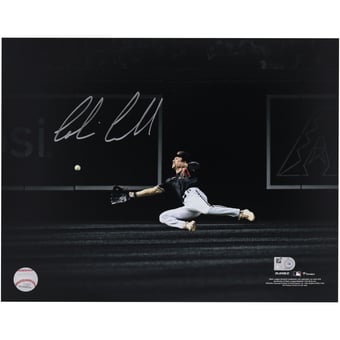 Corbin Carroll Arizona Diamondbacks Autographed 2023 National League Rookie of the Year 11" x 14" Diving Catch Hitting Spotlight Photo