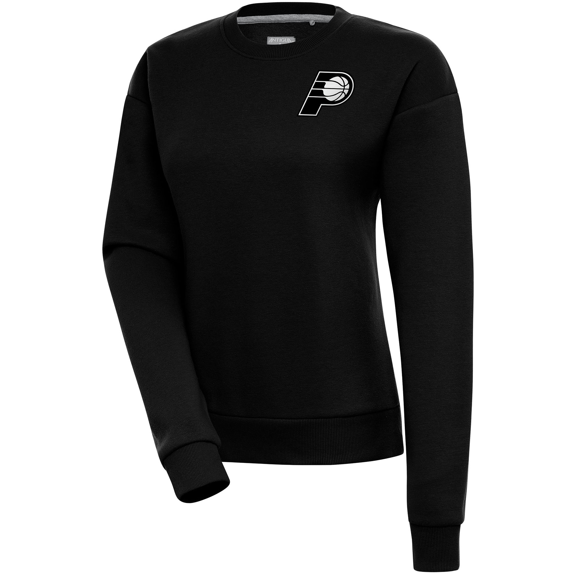 Women’s Antigua Black Indiana Pacers Brushed Metallic Victory Pullover Sweatshirt Women’s Antigua Black Indiana Pacers Brushed Metallic Victory Pullover Sweatshirt
