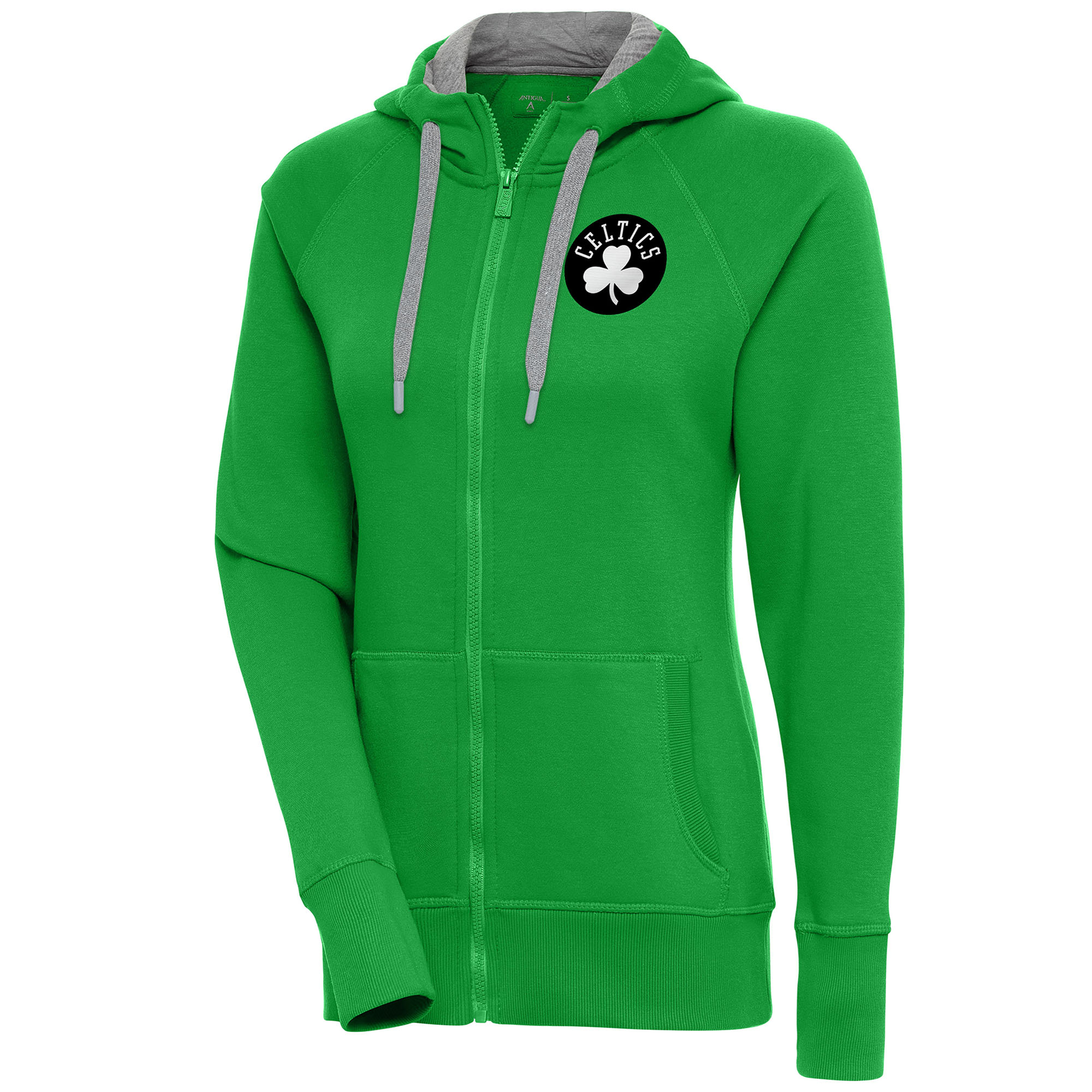 Antigua Women's Kelly Green Boston Celtics Brushed Metallic Victory Full-Zip Hoodie - Kelly Green