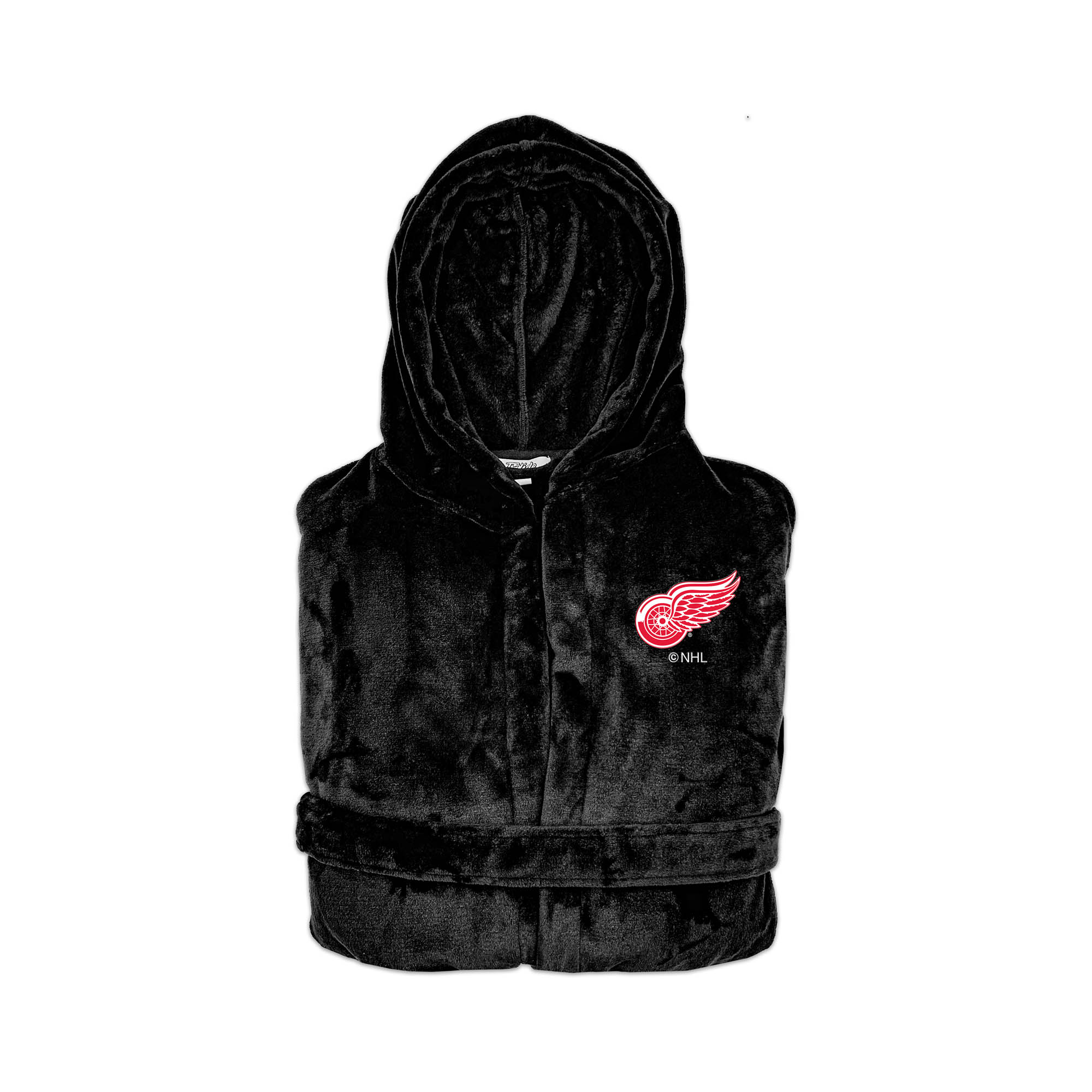 Unisex ISlide Black Detroit Red Wings Phantom Hooded Bathrobe Unisex ISlide Black Detroit Red Wings Phantom Hooded Bathrobe