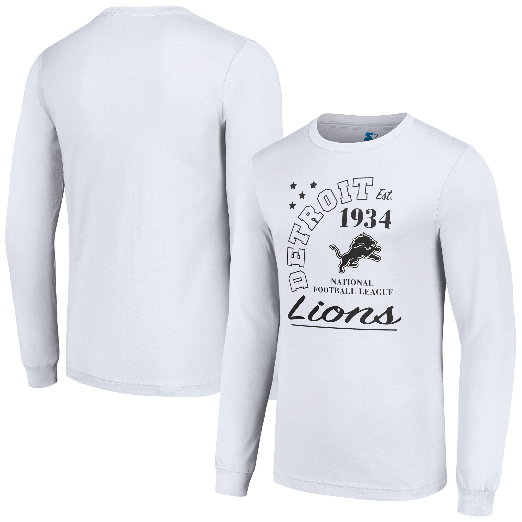 Men's Starter White Detroit Lions Arch City Long Sleeve T-Shirt