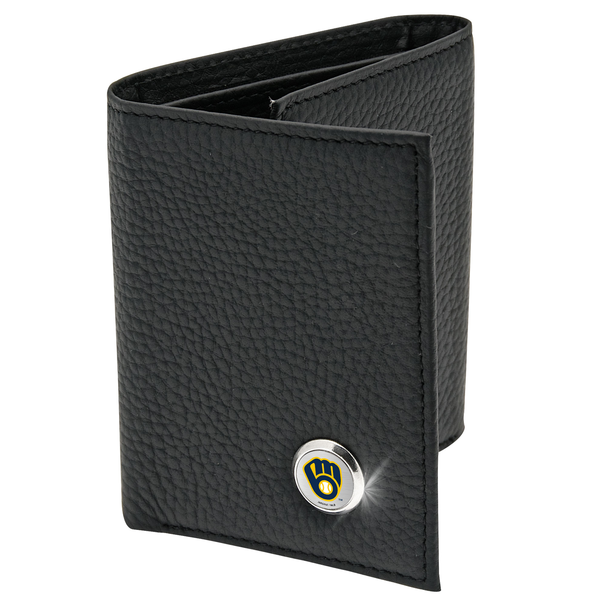 Men's Black Milwaukee Brewers Leather Wallet