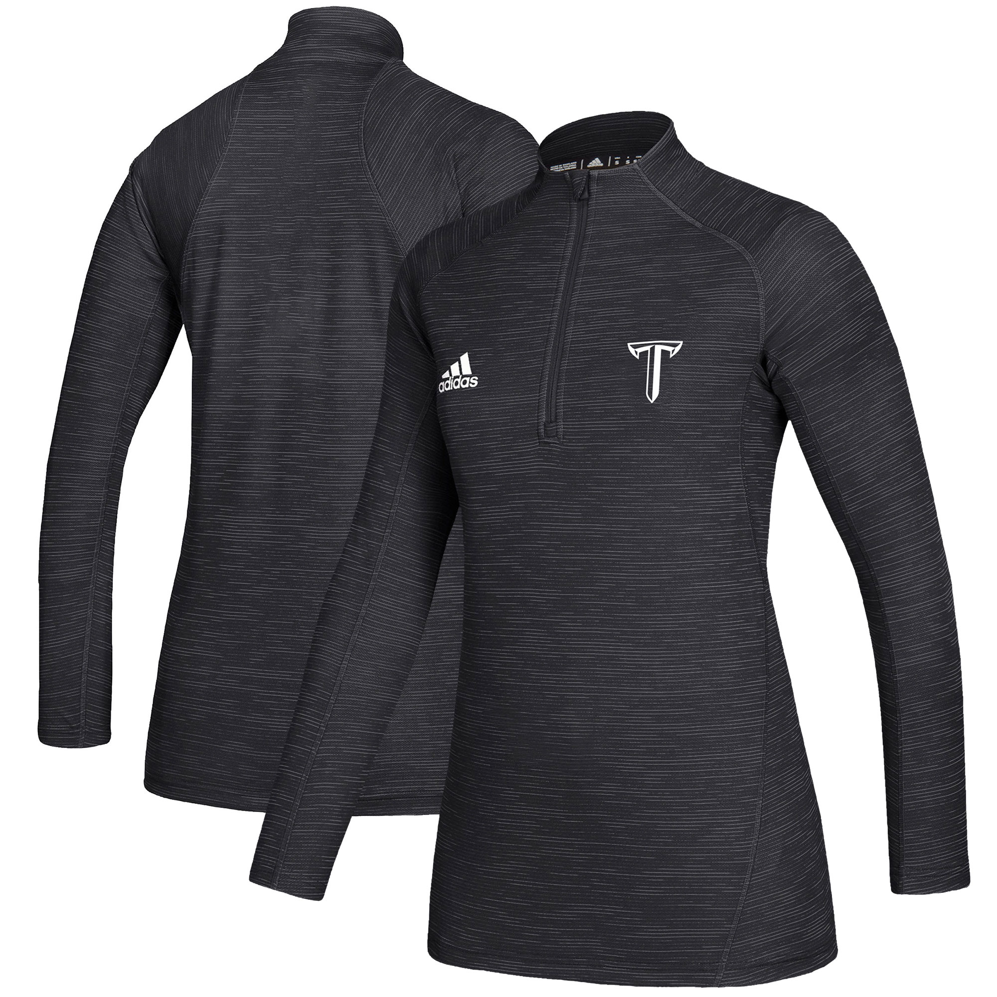 Women’s adidas Black Troy University Trojans Sideline Game Mode Performance Quarter-Zip Pullover Top