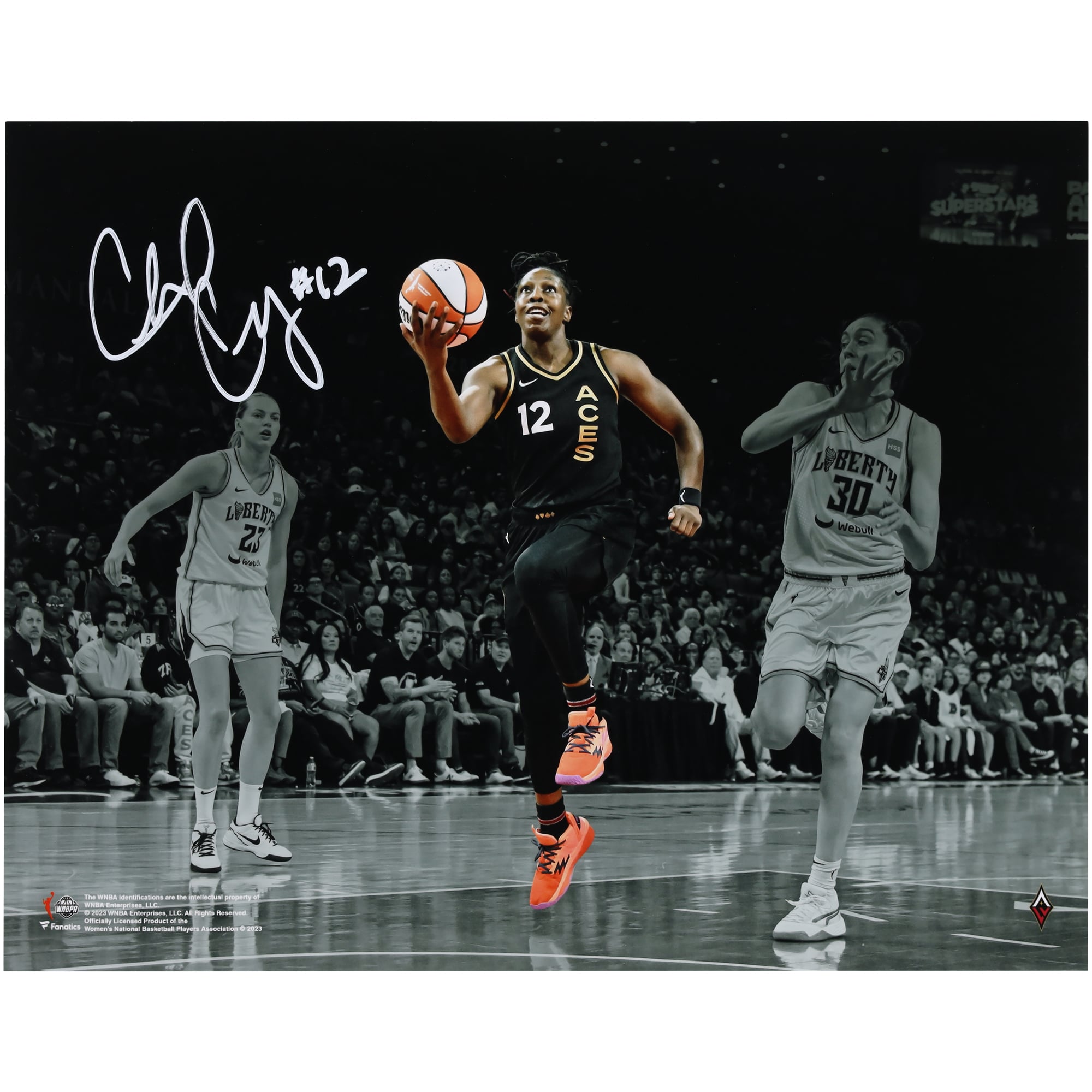 Fotografía autografiada de 11 x 14 pulgadas de Chelsea Gray, campeona de las Finales de la WNBA 2023 de Las Vegas Aces