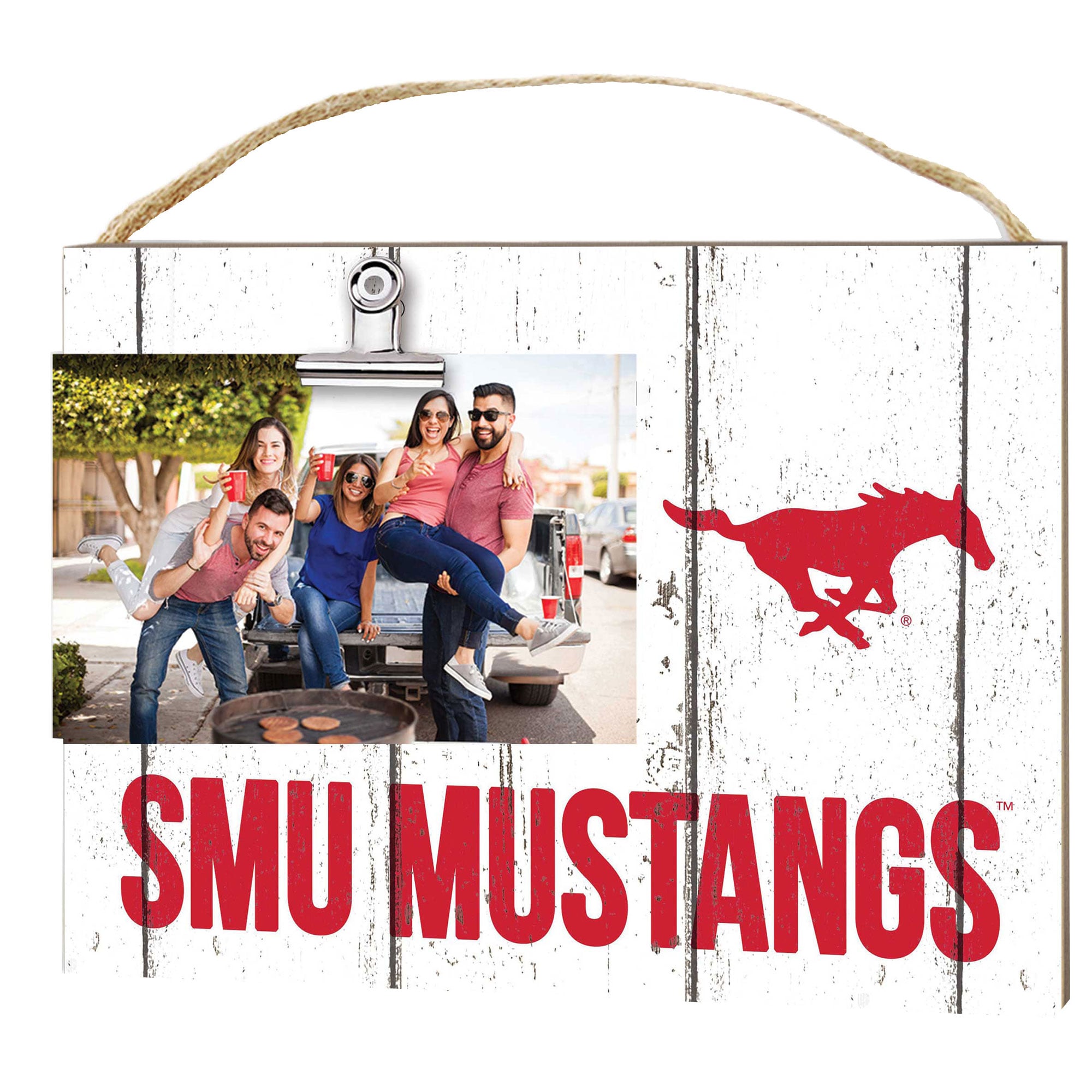 SMU Mustangs 8" x 10" Weathered Clip It Frame