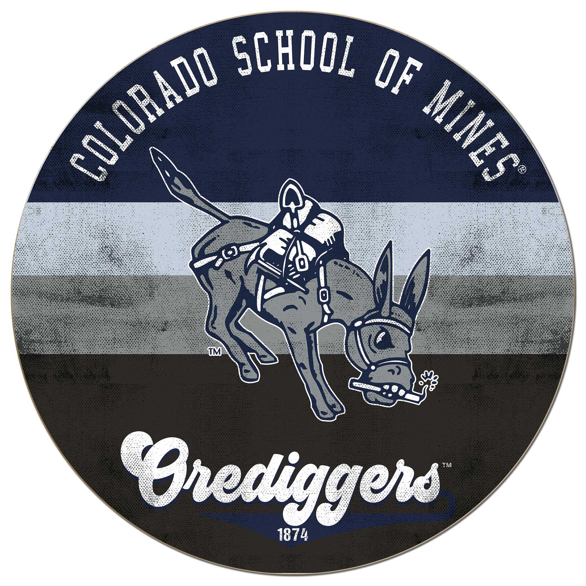 Colorado School of Mines Orediggers 20” x 20” Retro Logo Circle Sign Colorado School of Mines Orediggers 20” x 20” Retro Logo Circle Sign