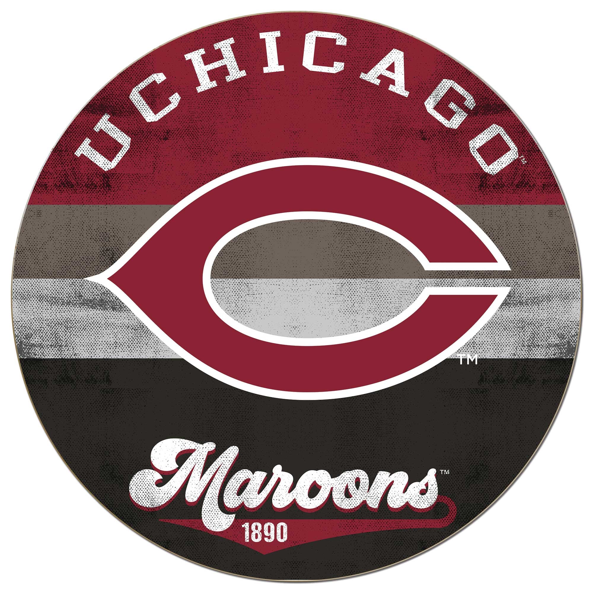 UChicago Maroons 20'' x 20'' Retro Logo Circle Sign
