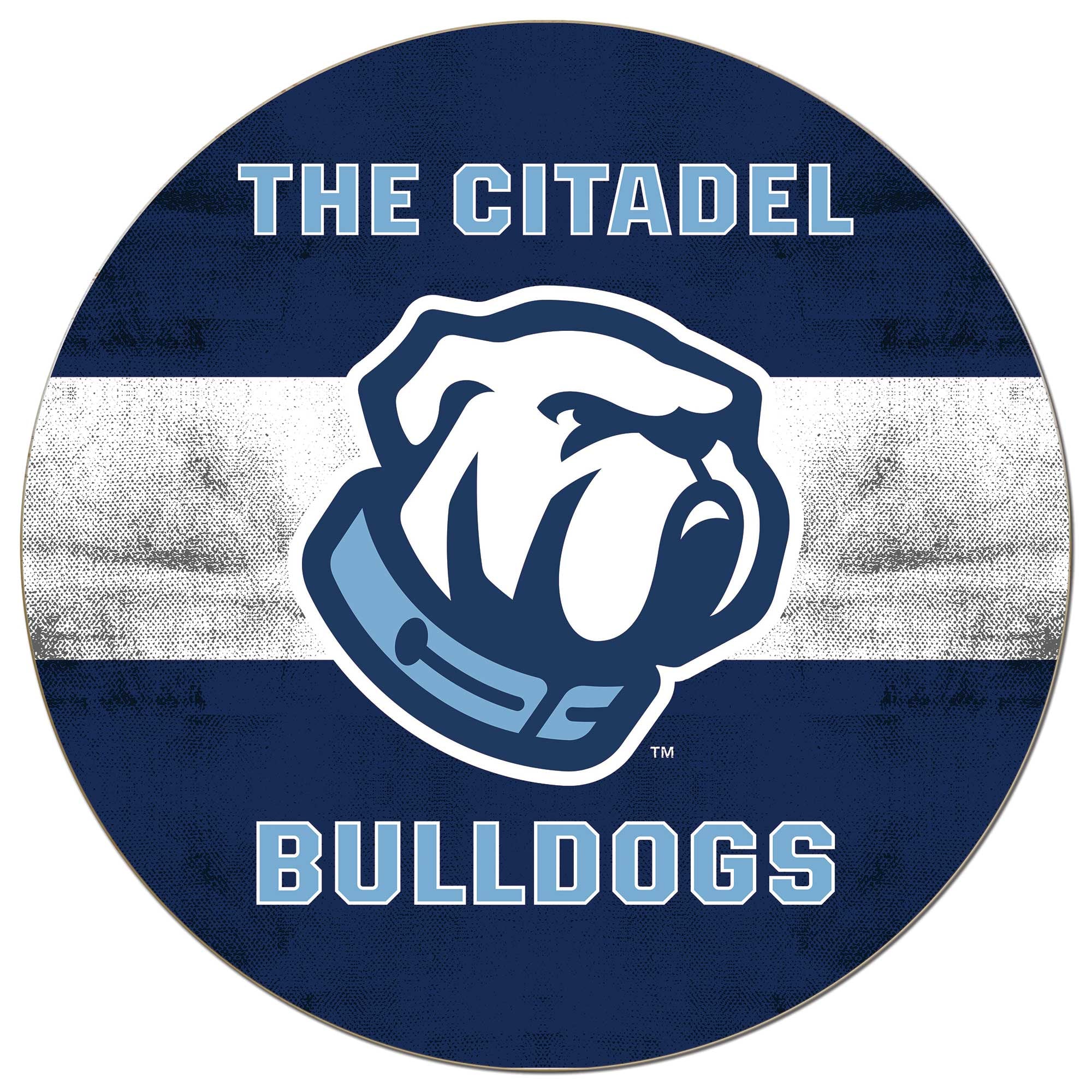 Citadel Bulldogs 20'' x 20'' Retro Logo Circle Sign
