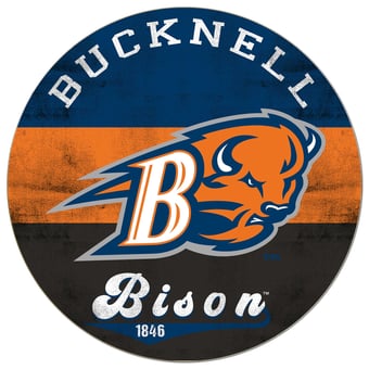 Bucknell Bison 20'' x 20'' Retro Logo Circle Sign