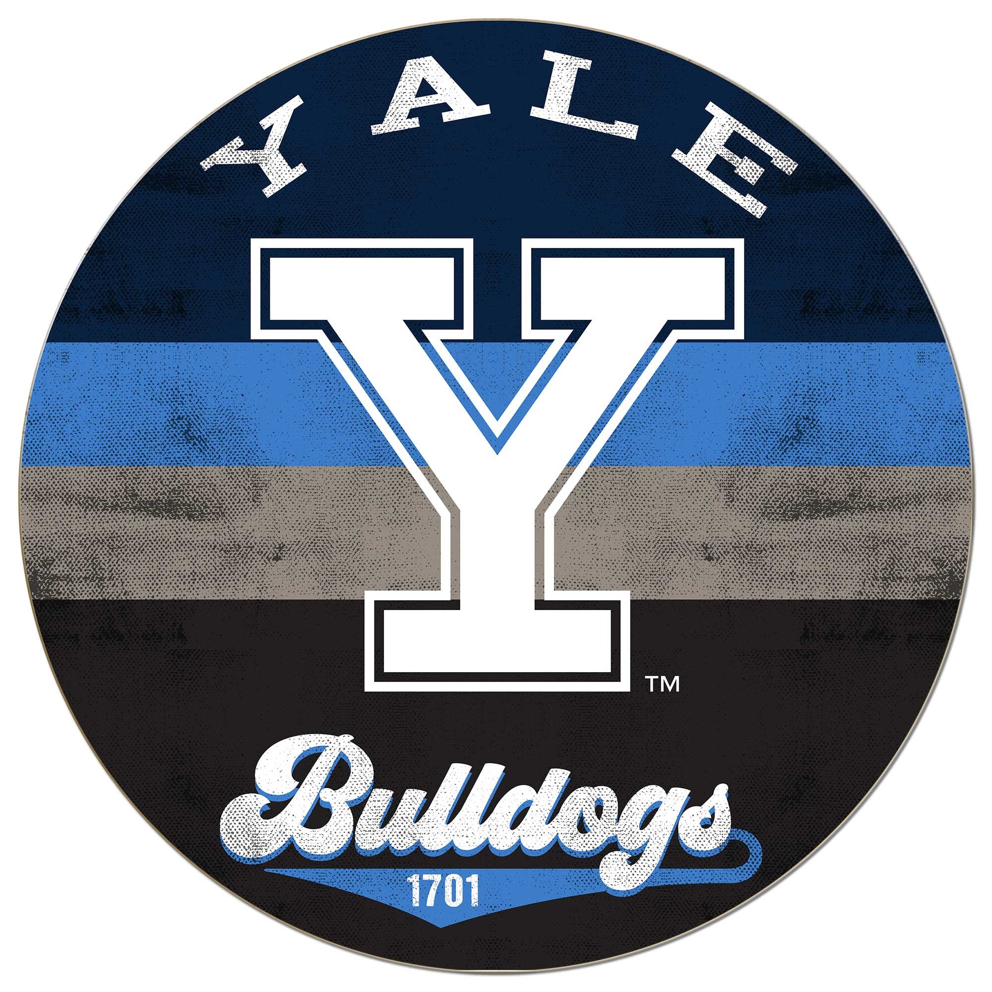 Yale Bulldogs 20'' x 20'' Retro Logo Circle Sign