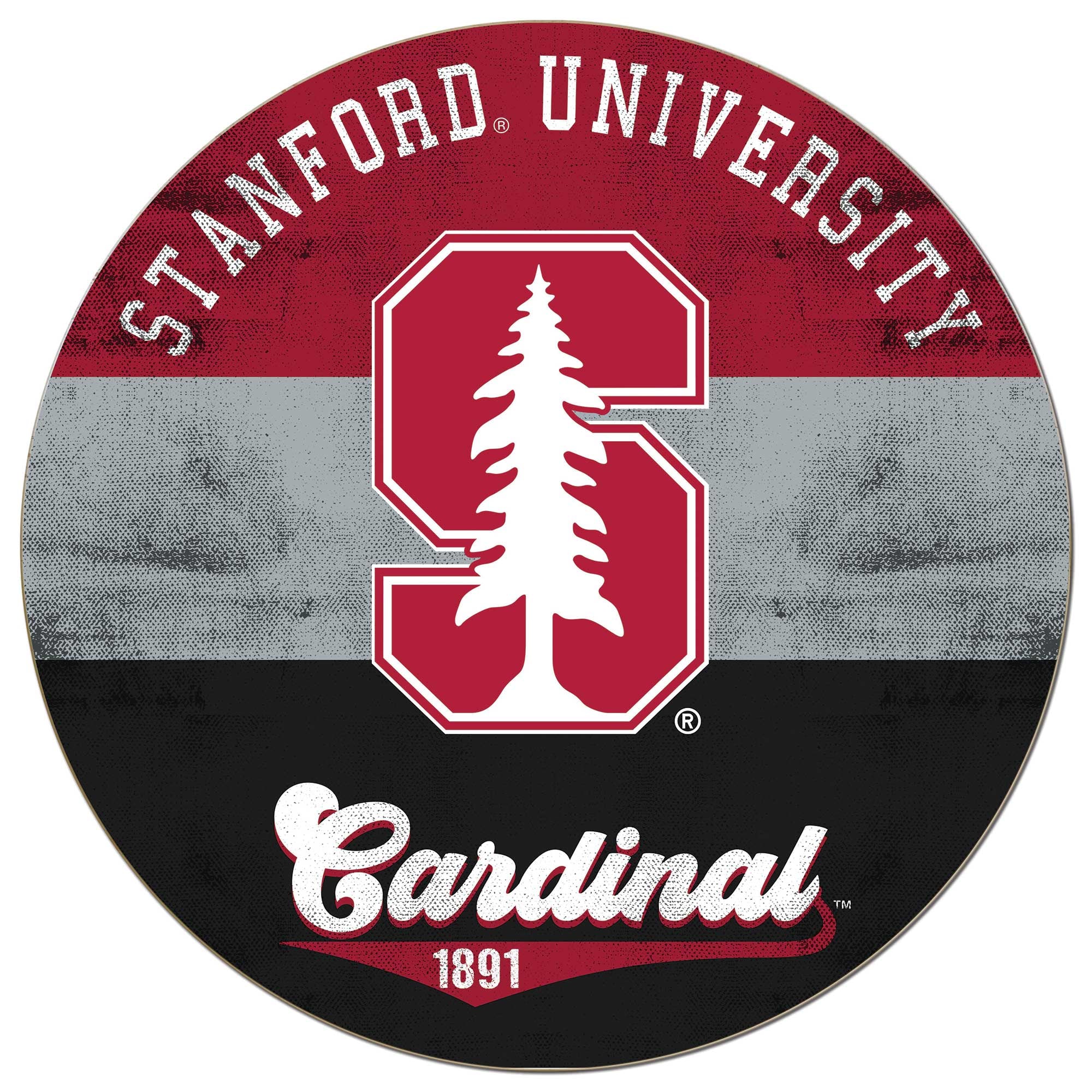 Stanford Cardinal 20'' x 20'' Retro Logo Circle Sign