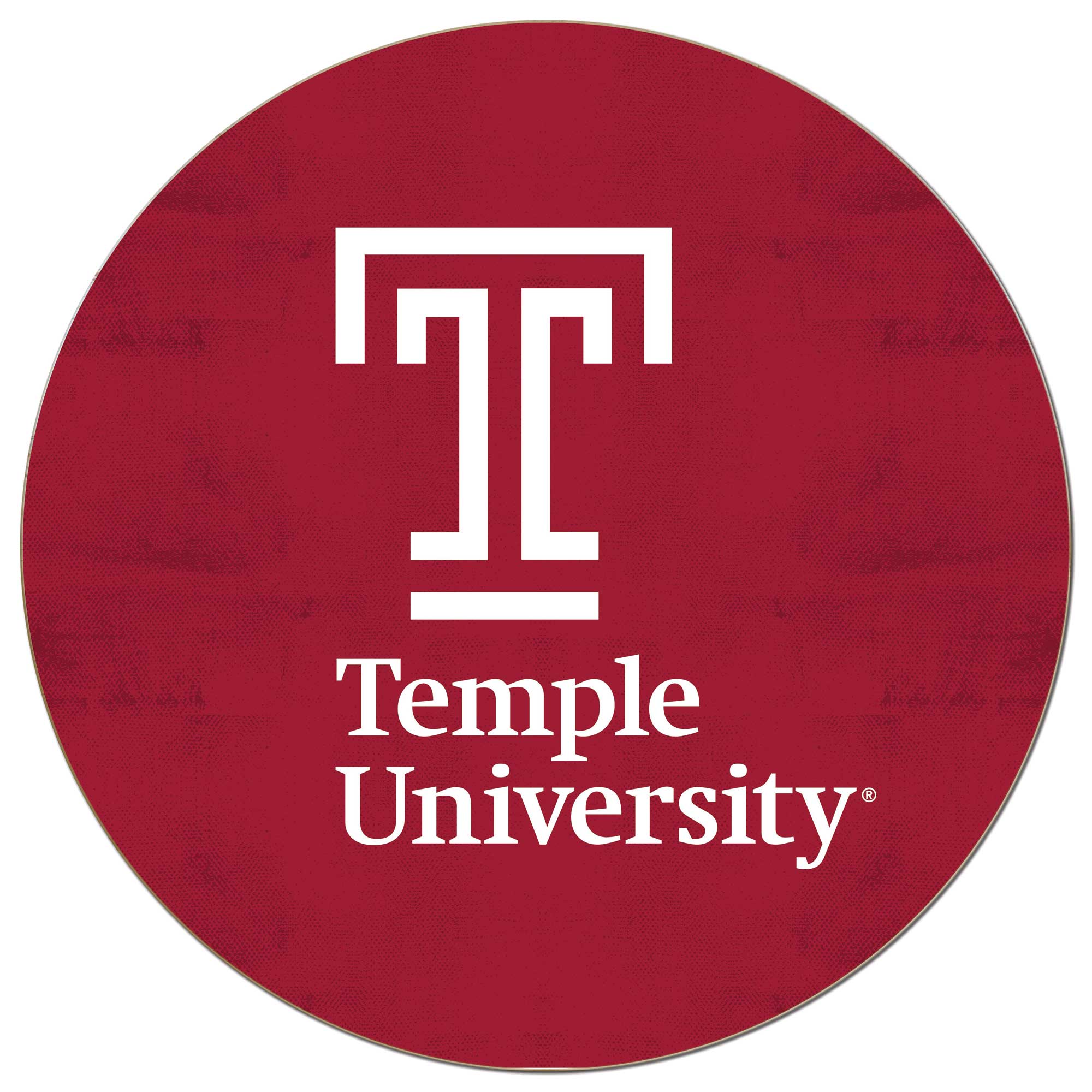 Temple Owls 20'' x 20'' Retro Logo Circle Sign