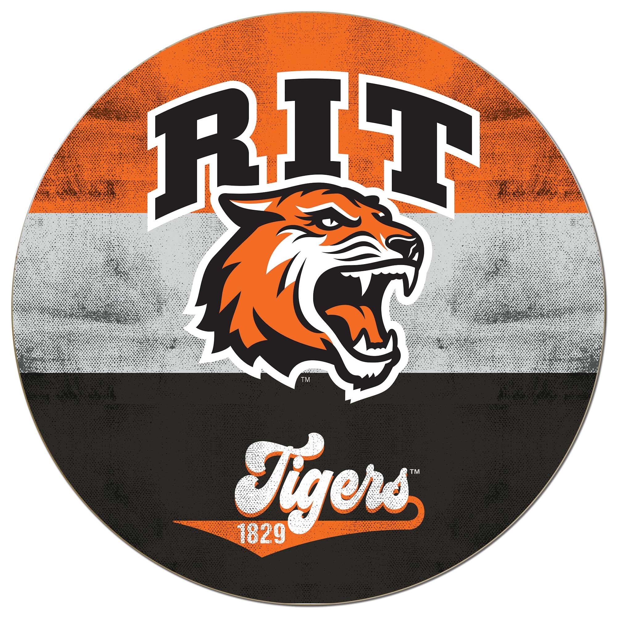 Rochester Institute of Technology Tigers 20'' x 20'' Retro Logo Circle Sign