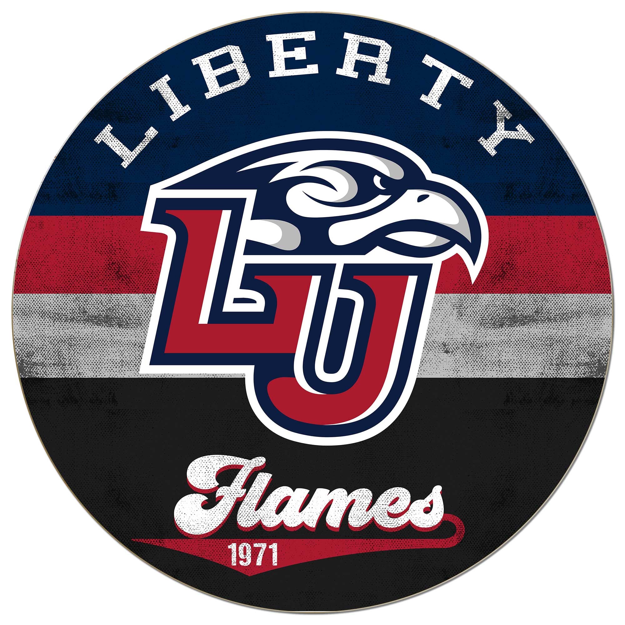 Liberty Flames 20'' x 20'' Retro Logo Circle Sign