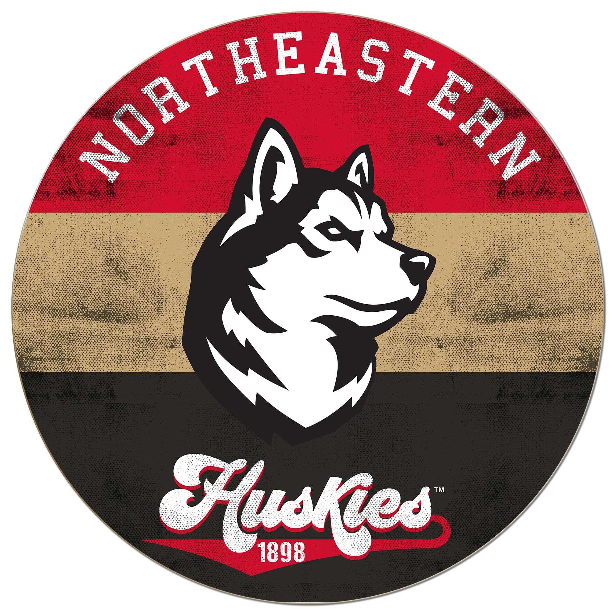 Northeastern Huskies 20'' x 20'' Retro Logo Circle Sign