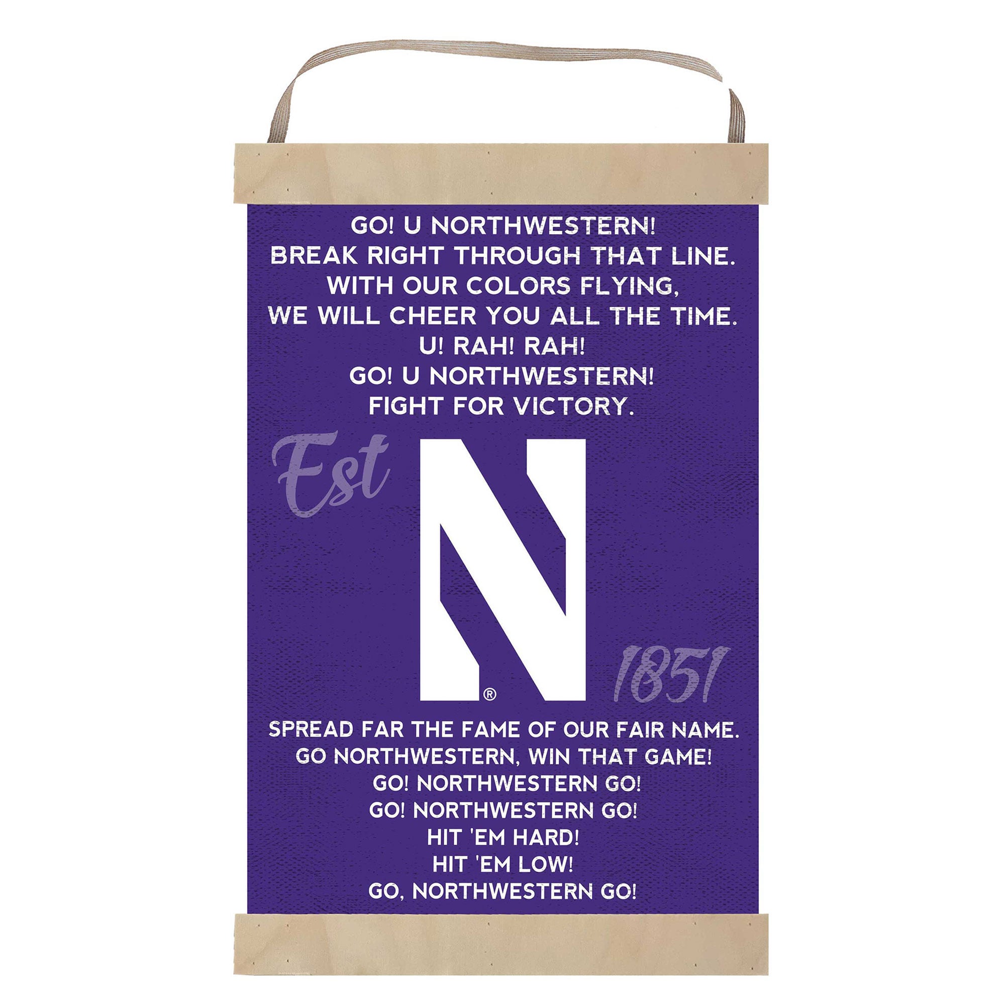 Northwestern Wildcats Fight Song Banner Sign