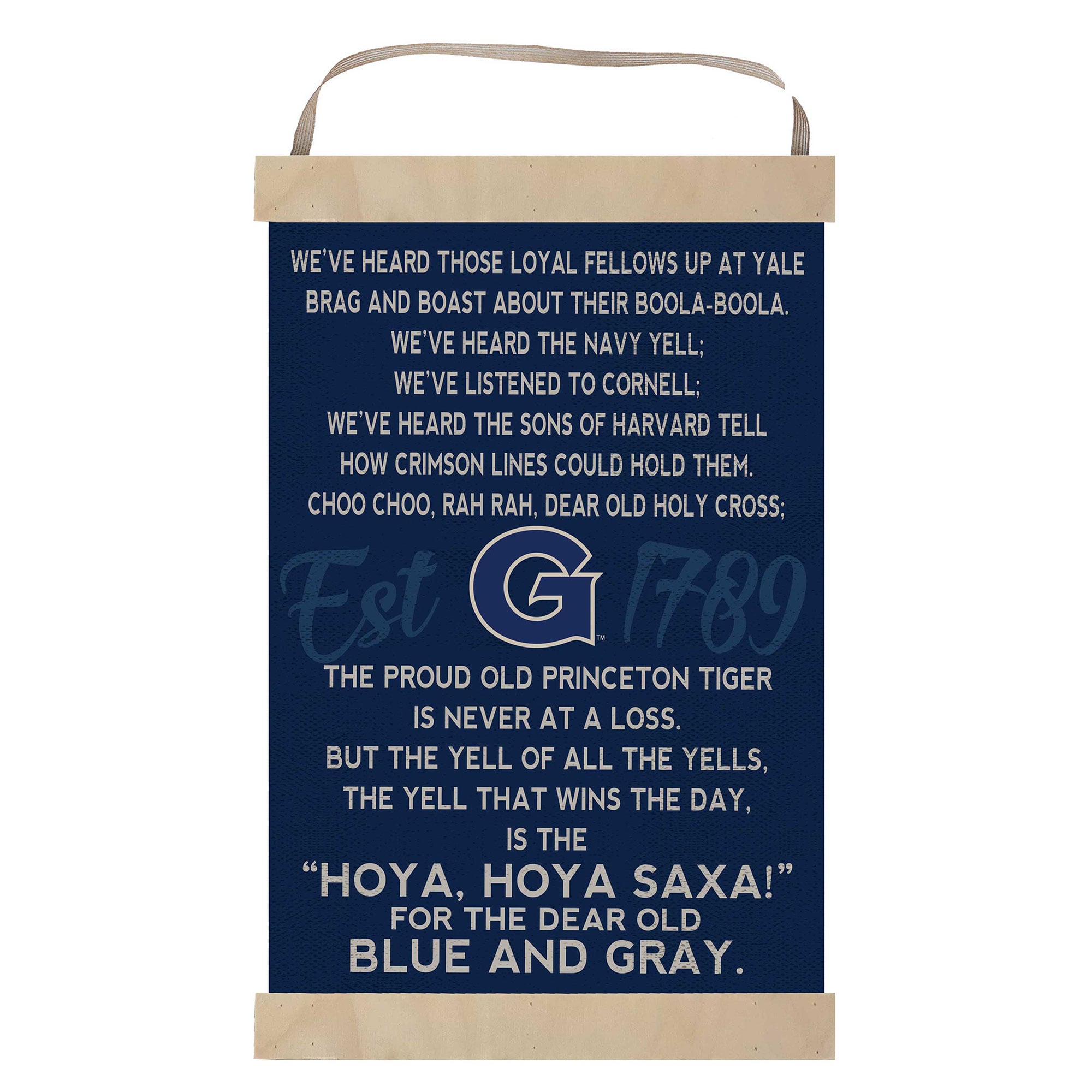 Georgetown Hoyas Fight Song Banner Sign