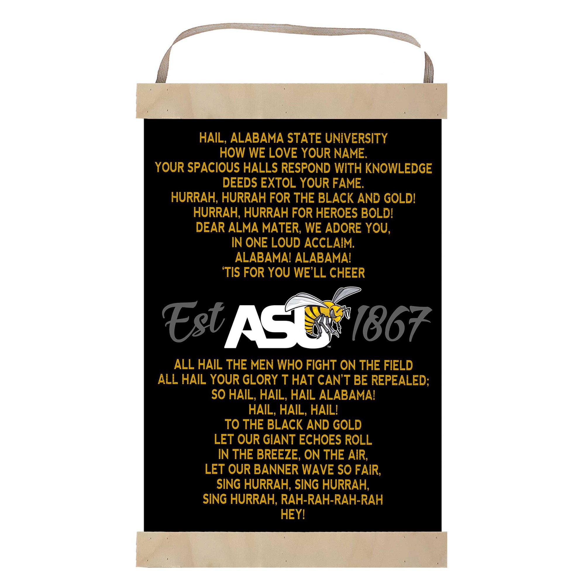 Alabama State Hornets Fight Song Banner Sign