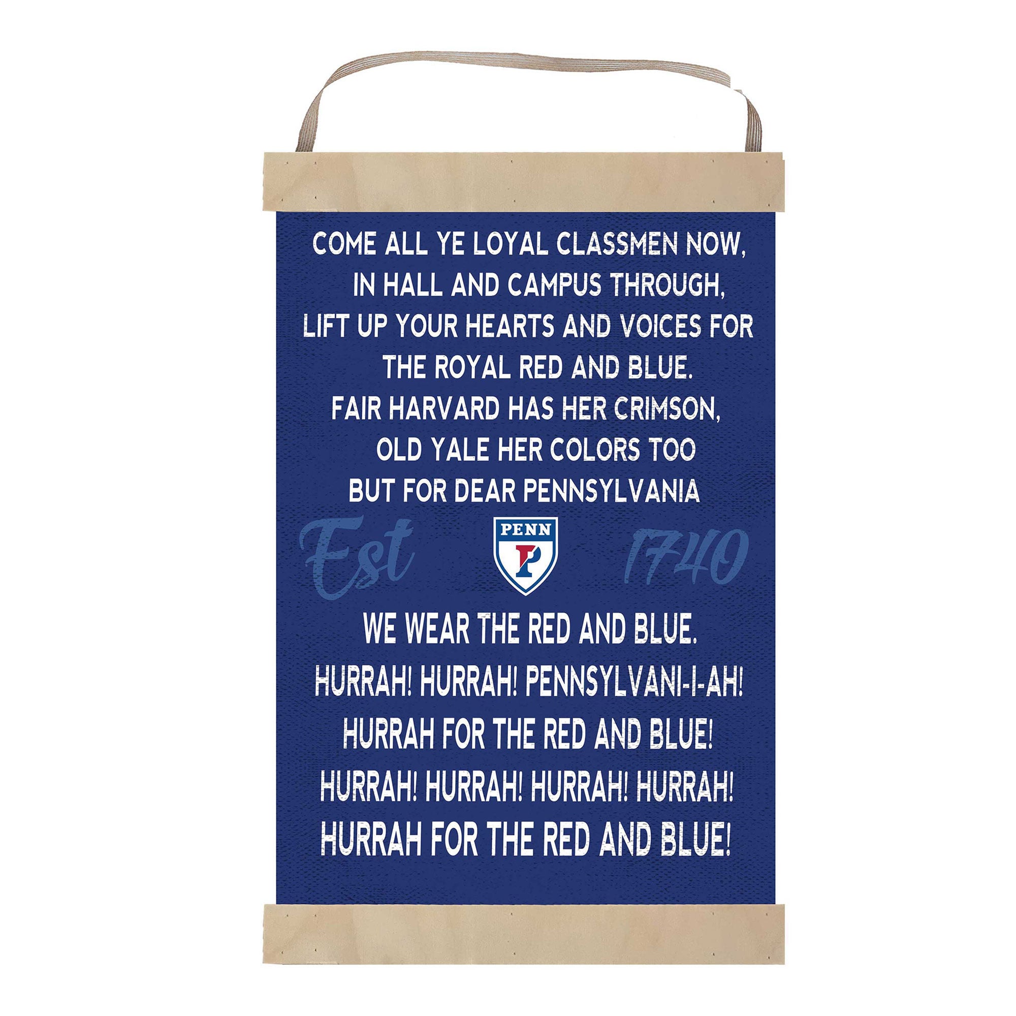 Pennsylvania Quakers Fight Song Banner Sign