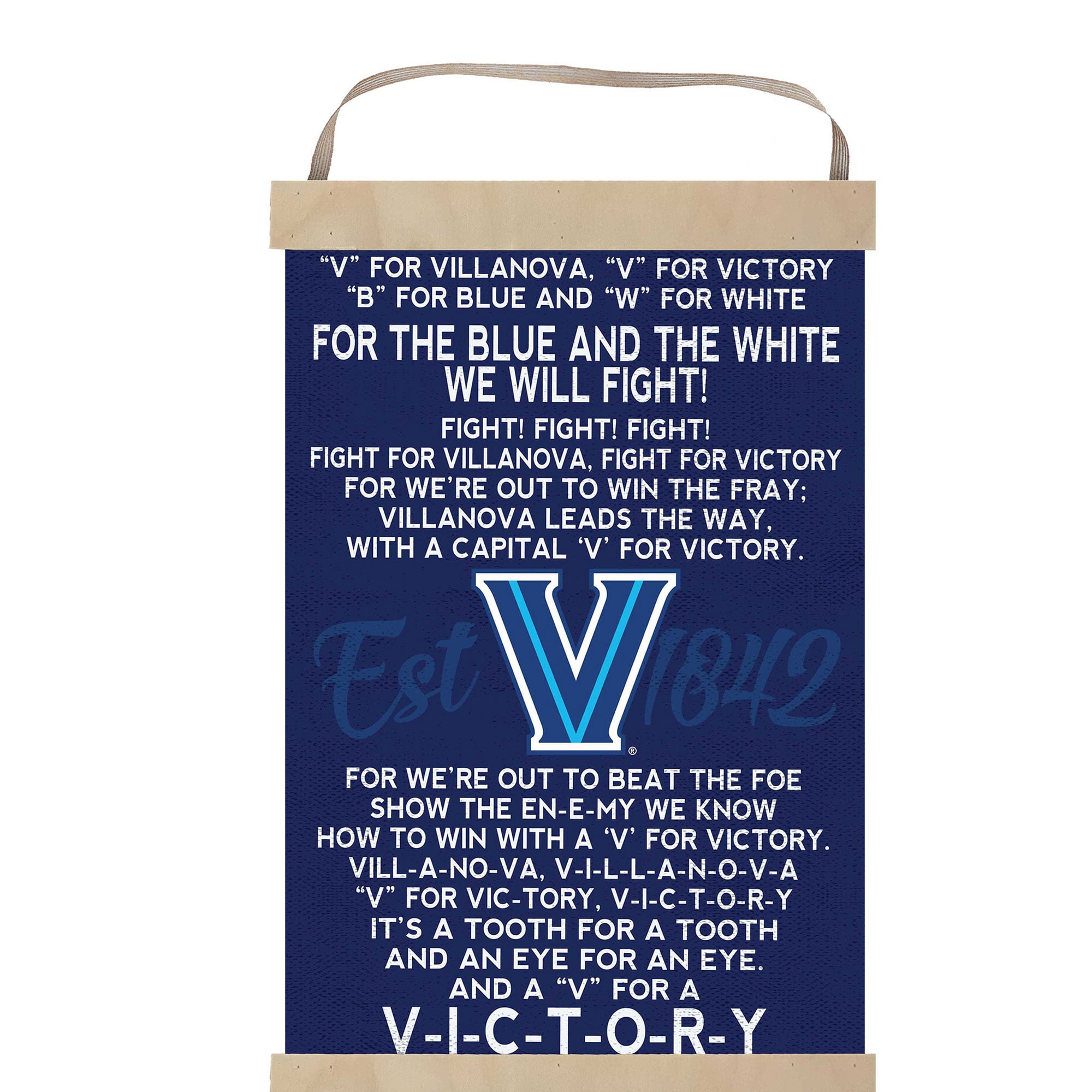 Villanova Wildcats Fight Song Banner Sign