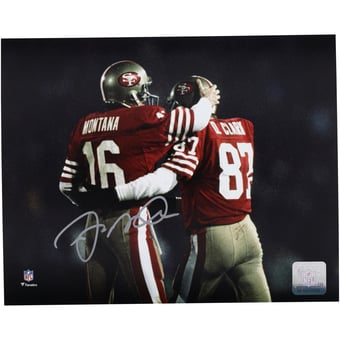 Joe Montana San Francisco 49ers Autographed 8" x 10" with Dwight Clark Photograph