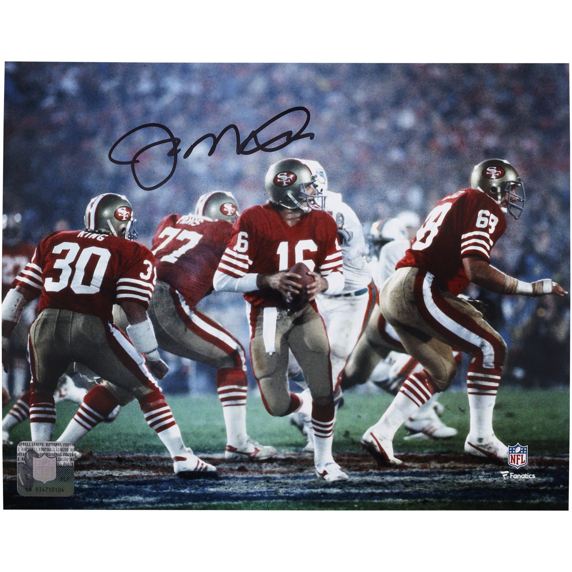 Joe Montana San Francisco 49ers Autographed 8" x 10" Super Bowl XIX Dropback Photograph