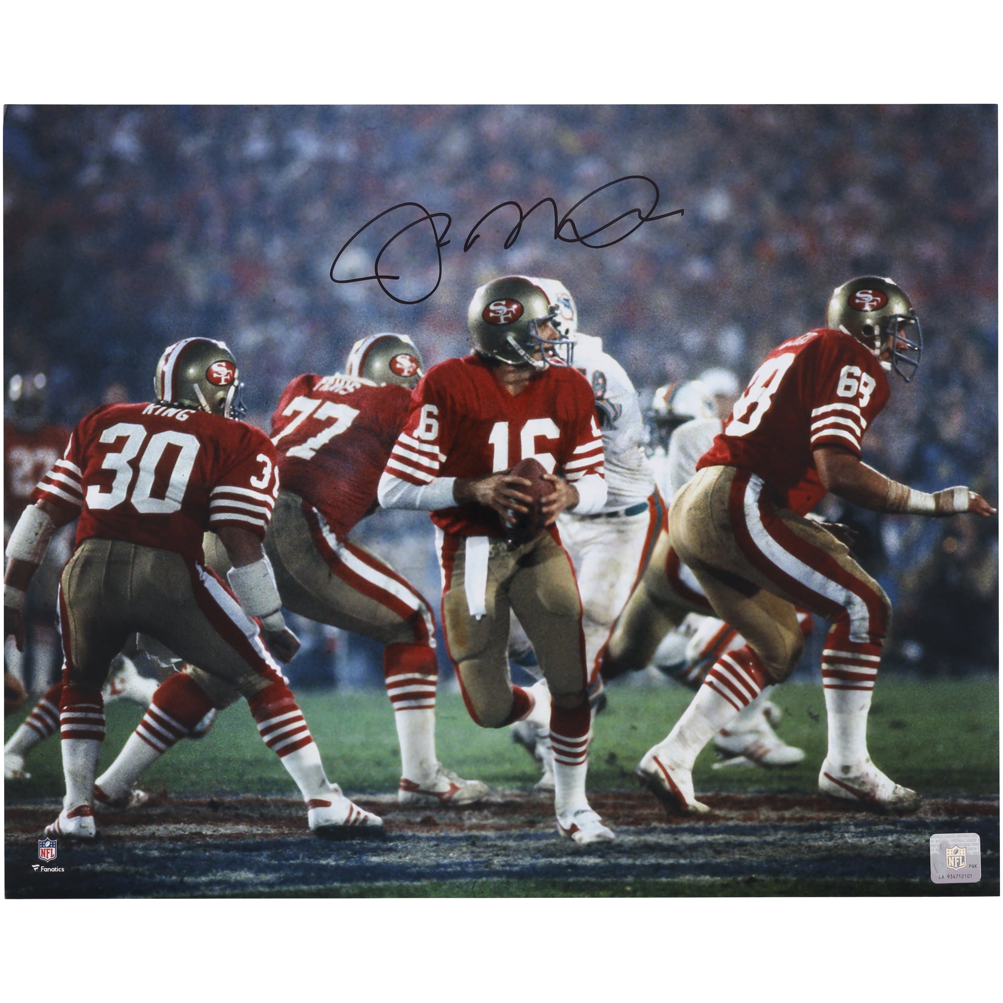 Joe Montana San Francisco 49ers Autographed 16" x 20" Super Bowl XIX Dropback Photograph
