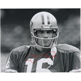 Joe Montana San Francisco 49ers Autographed 16" x 20" Black & White Close Up Photograph
