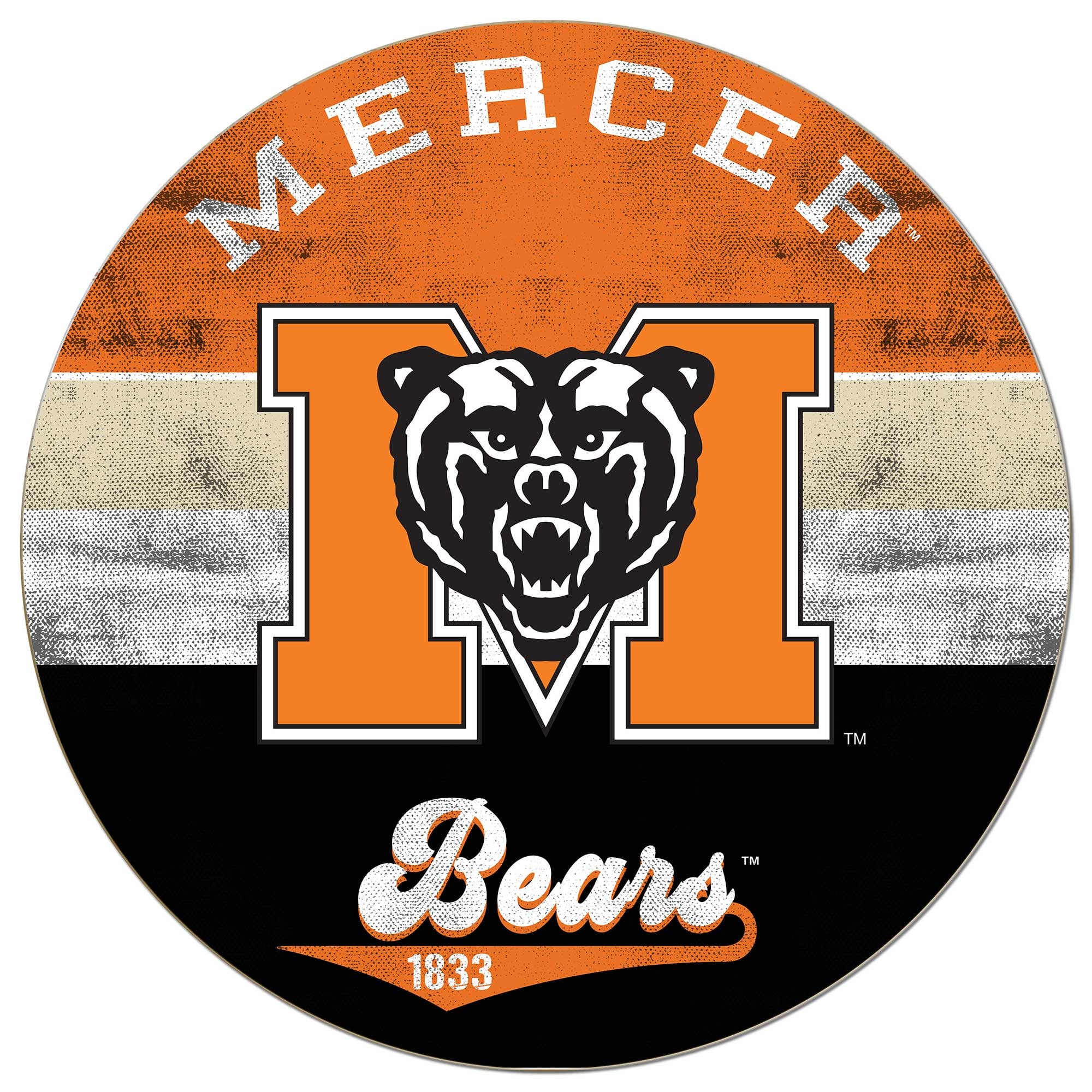Mercer Bears 20'' x 20'' Retro Logo Circle Sign