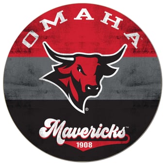 Nebraska Omaha Mavericks 20'' x 20'' Retro Logo Circle Sign